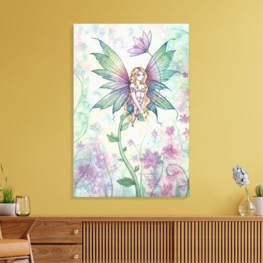 Mystic Garden Flower Fairy Wrapped Canvas Print (Insitu (Woonkamer))