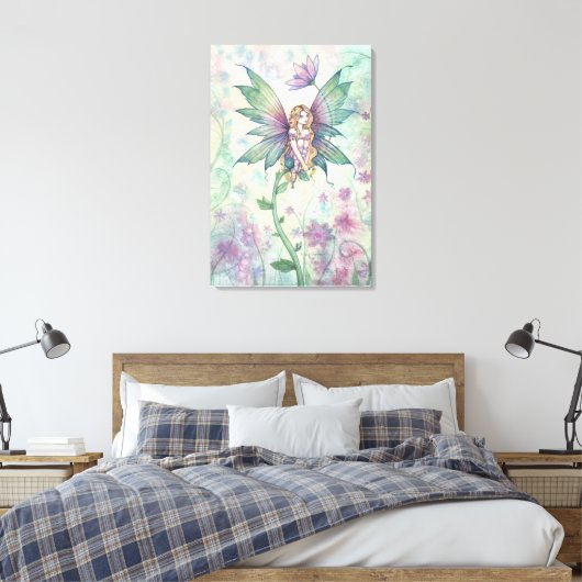 Mystic Garden Flower Fairy Wrapped Canvas Print (Insitu (Slaapkamer))