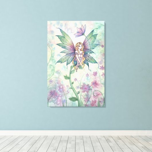 Mystic Garden Flower Fairy Wrapped Canvas Print (Insitu (Houten vloer))