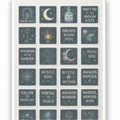 Mystic Garden Sticker Sheet – Moonlit Bloemen (Voorkant)