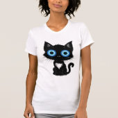 Mystic Gaze  Black Cat Evil Eye T-Shirt (Voorkant)