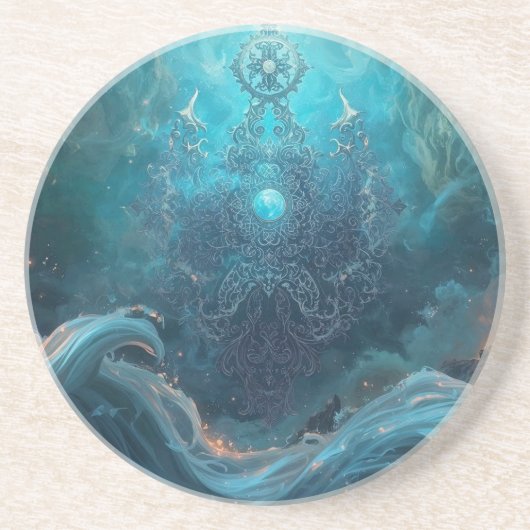 Mystic Geometry of the North Sea Zandsteen Onderzetter (Voorkant)