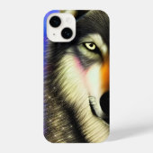 Mystic Glitter Wolf Portrait iPhone Hoesje (Achterkant)