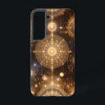 Mystic Gold Celestial Diagram Telefoonhoes Samsung Galaxy Hoesje<br><div class="desc">Wikkel je telefoon in kosmische energie met dit prachtige stoere glanzende hoesje! Met een naadloos patroon van gouden hemelse diagrammen, gloeiende bollen en verlichte kaarsen tegen een donkere, sterrenachtige achtergrond, is dit ontwerp pure magie. Ingewikkelde gouden symbolen roepen oude wijsheden en spirituele verbondenheid op, terwijl de warme gloed en etherische...</div>
