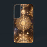 Mystic Gold Celestial Diagram Telefoonhoes Samsung Galaxy Hoesje<br><div class="desc">Wikkel je telefoon in kosmische energie met dit prachtige stoere glanzende hoesje! Met een naadloos patroon van gouden hemelse diagrammen, gloeiende bollen en verlichte kaarsen tegen een donkere, sterrenachtige achtergrond, is dit ontwerp pure magie. Ingewikkelde gouden symbolen roepen oude wijsheden en spirituele verbondenheid op, terwijl de warme gloed en etherische...</div>