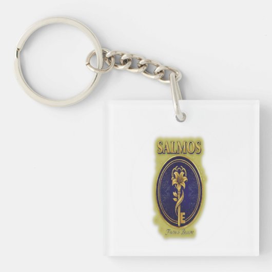 Mystic Golden Key & Bloom: Elegant Logo Design Key Sleutelhanger (voorkant)
