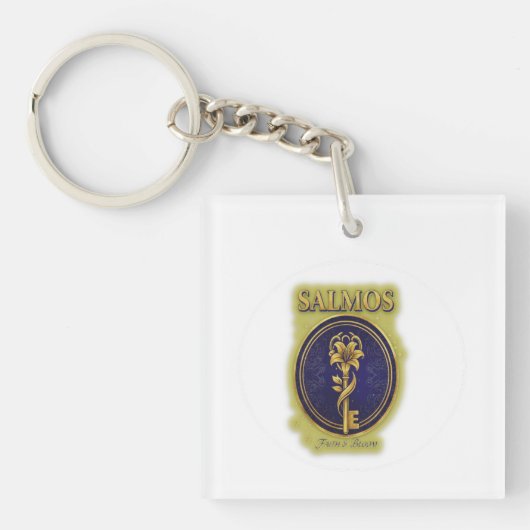 Mystic Golden Key & Bloom: Elegant Logo Design Sleutelhanger (voorkant)
