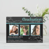 Mystic Gothic Aqua Afstudeerder Invite (voor lange Kaart (Staand voorkant)