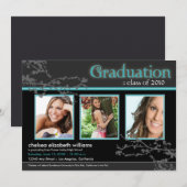 Mystic Gothic Aqua Afstudeerder Invite (voor lange Kaart (Voorkant / Achterkant)