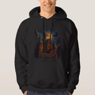Mystic Gothic Castle Under Moonlight Hoodie