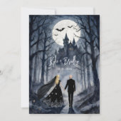 Mystic Gothic Forest Wedding Couple Haunted Castle Kaart (Voorkant)