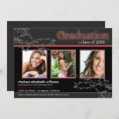 Mystic Gothic Red Afstudeerder Invite (voor langer Kaart (Voorkant / Achterkant)