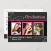 Mystic Gothic Roze Afstuderen Aankondiging Briefka (Voorkant / Achterkant)