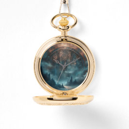Mystic Gothic Steampunk Art - Blue Copper Patina  Horloge