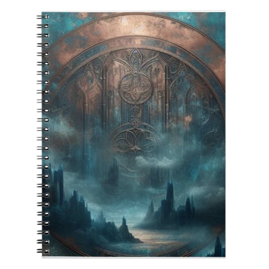 Mystic Gothic Steampunk Art - Blue Copper Patina  Notitieboek (Voorkant)