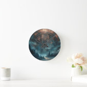 Mystic Gothic Steampunk Art - Blue Copper Patina Ronde Klok (Huis)