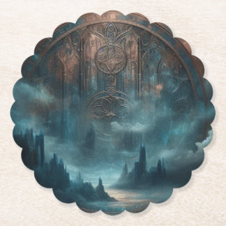 Mystic Gothic Steampunk - Blue Copper Patina  Kartonnen Onderzetters