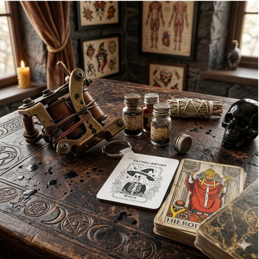 Mystic Gothic Tarot Skelet Hemels Sleutelhanger