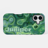 Mystic Green Abstracte wervelingen iPhone 16 Hoesje (Achterkant horizontaal)