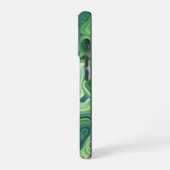 Mystic Green Abstracte wervelingen iPhone 16 Hoesje (Linkerkant)