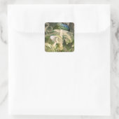 Mystic Green Mushrooms Vierkante Sticker (Tas)