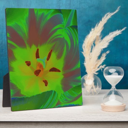 Mystic Green Tulip Plaque Fotoplaat (Zijkant)