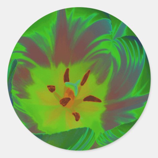Mystic Green Tulip Sticker (Voorkant)