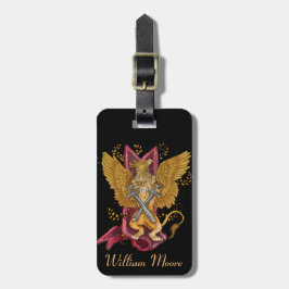 Mystic Griffin met swords Bagagelabel