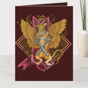 Mystic Griffin met swords Birthday Card Kaart