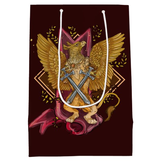 Mystic Griffin met swords Medium Gift Bag Medium Cadeauzakje (Achterkant)