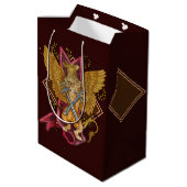 Mystic Griffin met swords Medium Gift Bag Medium Cadeauzakje (Achterkant Gekanteld)