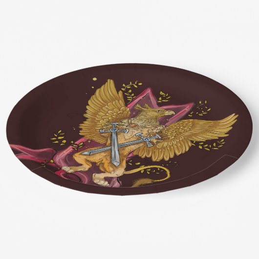 Mystic Griffin met swords Papieren Bordje (Gekanteld)
