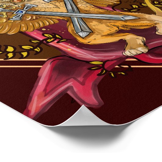 Mystic Griffin met swords Poster (Hoek)