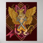 Mystic Griffin met swords Poster (Voorkant)