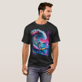 Mystic H2O Astronaut Surfer Rijden Kosmische Golf T-shirt (Voorkant volledig)