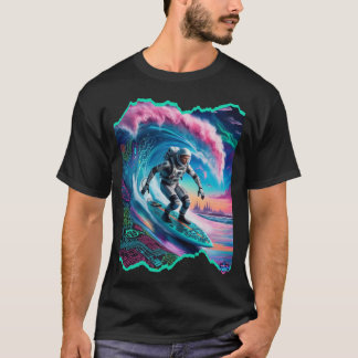 Mystic H2O Astronaut Techno Surfer Ontwerp T-shirt