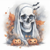 Mystic Halloween Ghost Art - betoverend geschenk Sticker (Voorkant)