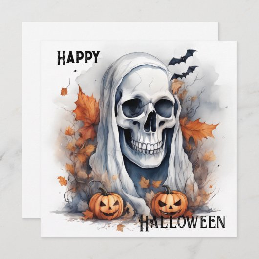 Mystic Halloween Ghost Art Skull Gift (Voorkant / Achterkant)