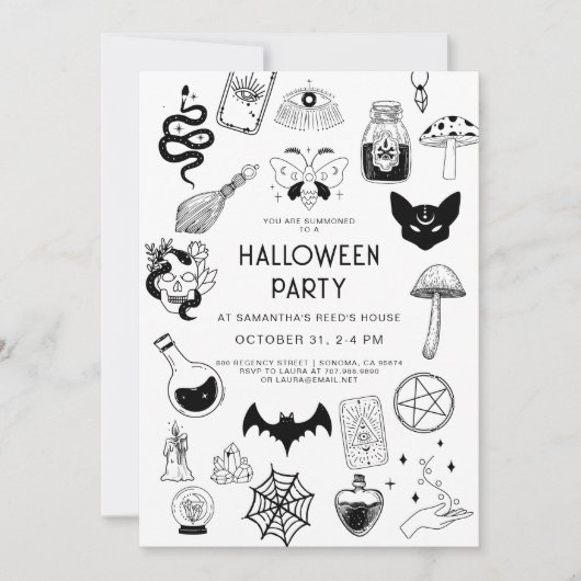 Mystic Halloween Party Uitnodiging (Voorkant)