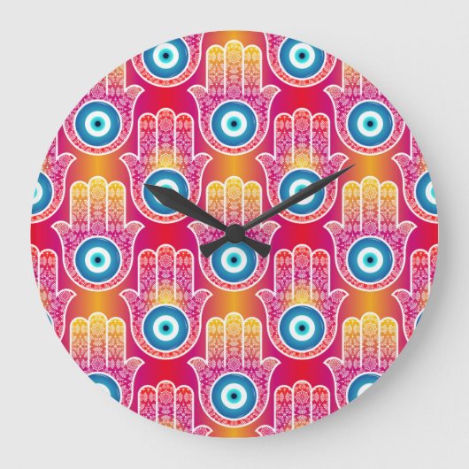 Mystic hamsa: naadloos design. grote klok (Voorkant)