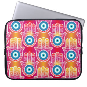 Mystic hamsa: naadloos design. laptop sleeve