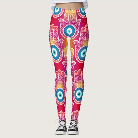 Mystic hamsa: naadloos design. leggings (Voorkant)