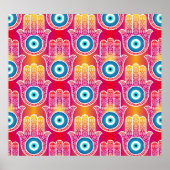 Mystic hamsa:  naadloos design. poster (Voorkant)