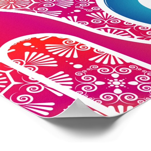 Mystic hamsa:  naadloos design. poster (Hoek)