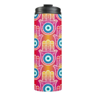 Mystic hamsa: naadloos design. thermosbeker