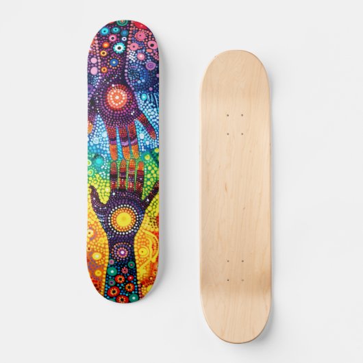 Mystic Hands - Aboriginal Style - Skateboard Deck (Voorkant)