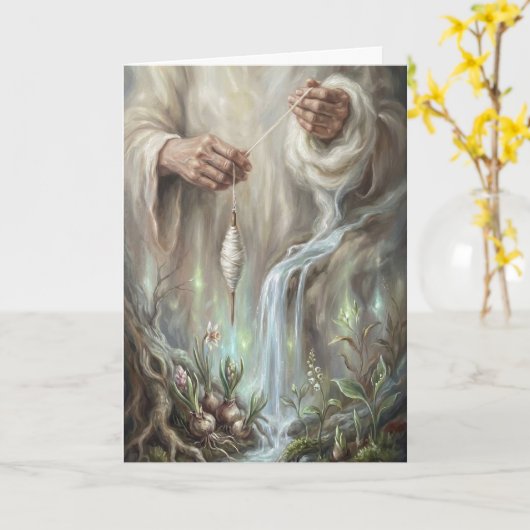 Mystic Hands Spinning Spring Water Roots Fantasy A Kaart (Gele Bloem)