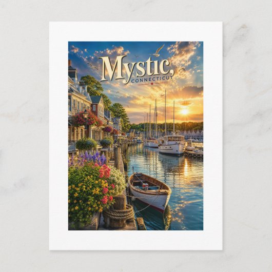 Mystic Harbor Reflections Briefkaart (Voorkant)