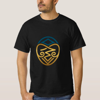 Mystic Heart Shield - Elegante Monogramlijn Kunst T-shirt