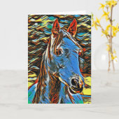 Mystic Horse Blank Wenskaart Kaart (Gele Bloem)